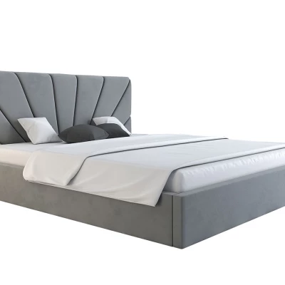 Čalúnená manželská posteľ GITEL - 140x200, svetlo šedá