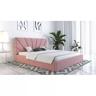 Čalúnená manželská posteľ GITEL - 180x200, ružová