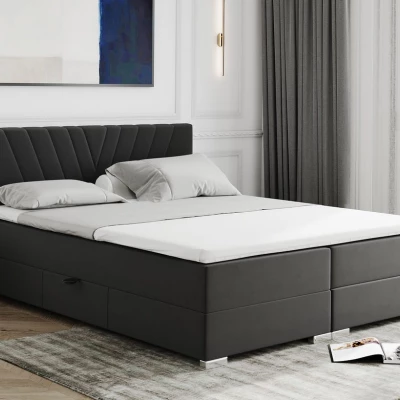 Manželská posteľ ADNA 1 - 180x200, šedá + topper