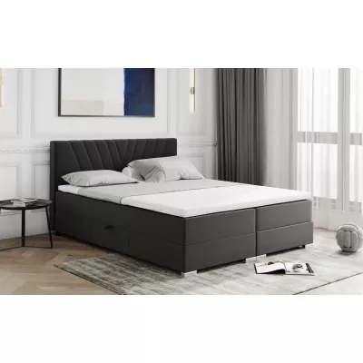 Manželská posteľ ADNA 1 - 160x200, šedá + topper