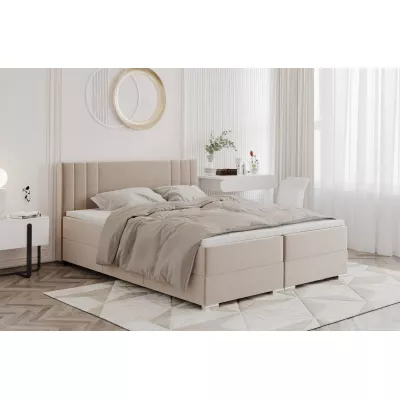 Manželská posteľ AGNETA 1 - 160x200, béžová + topper