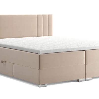 Manželská posteľ AGNETA 1 - 160x200, béžová + topper