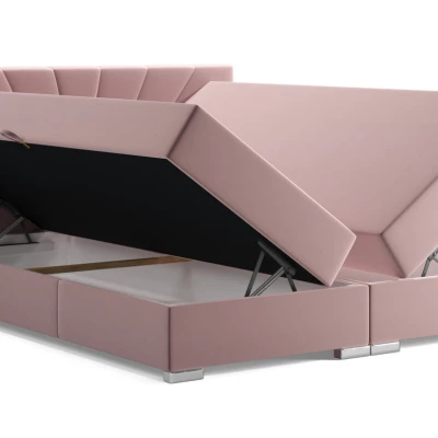 Manželská posteľ ADIRA 1 - 140x200, ružová + topper