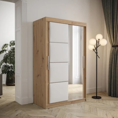 Šatníková skriňa s posuvnými dverami 120 cm TALIA - dub artisan / biela