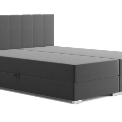 Manželská posteľ ALARA 1 - 160x200, tmavá šedá + topper