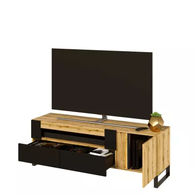 TV stolík s otvorenou policou MAAJAN 2 - dub evoke / čierny