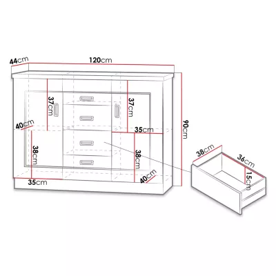 Kombinovaná komoda GIADA - dub