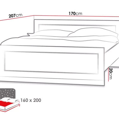 Manželská posteľ GIADA - 160x200, dub lefkas