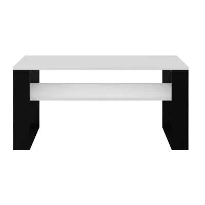 Konferenčný stolík s poličkou LAUREN 2 - biely / čierny