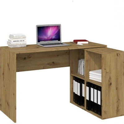 Písací stôl s regálom ELBE - dub artisan
