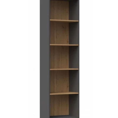 Úzka knižnica RAUNO - 50 cm, dub artisan / antracitová