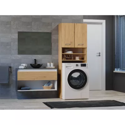 Vysoká kúpeľňová skrinka nad práčku MARGO 1 - dub artisan