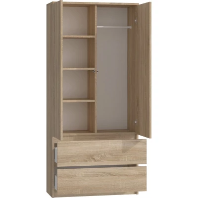 Šatníková skriňa 90 cm so šuplíkmi TAAVI - dub sonoma