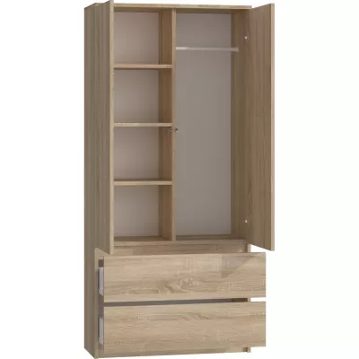 Šatníková skriňa 90 cm so šuplíkmi TAAVI - dub sonoma