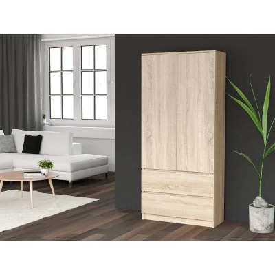 Šatníková skriňa 90 cm so šuplíkmi TAAVI - dub sonoma