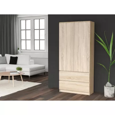 Šatníková skriňa 90 cm so šuplíkmi TAAVI - dub sonoma