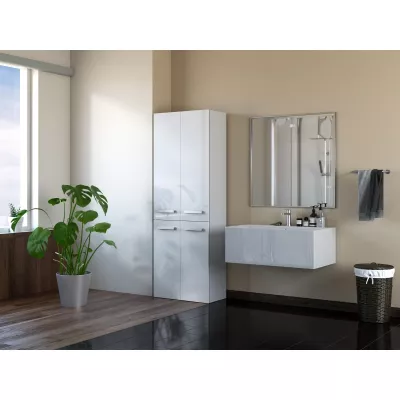 Kúpeľňová skrinka VALDUR 2 - lesklá biela