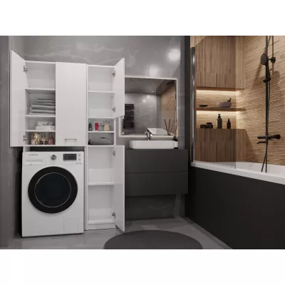Kúpeľňová skrinka nad práčku RISTO 2 - matná biela