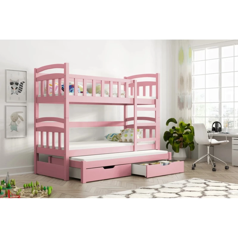 Detská posteľ s úložným priestorom ARANKA - 75x180, ružová