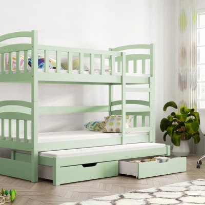 Detská posteľ s úložným priestorom ARANKA - 75x180, zelená