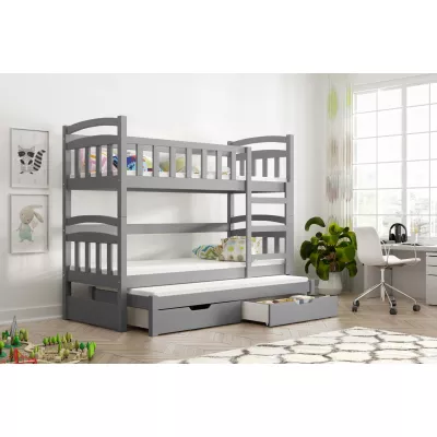 Detská posteľ s úložným priestorom ARANKA - 75x180, šedá