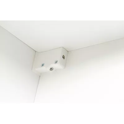 Obývacia stena s LED osvetlením SALIMA - biela / lesklá čierna