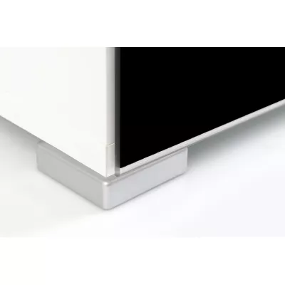 Obývacia stena s LED osvetlením ISOLDE - biela / lesklá čierna