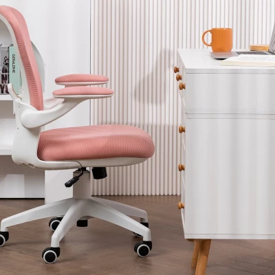 Otočná stolička RASIMA - ružová / biela