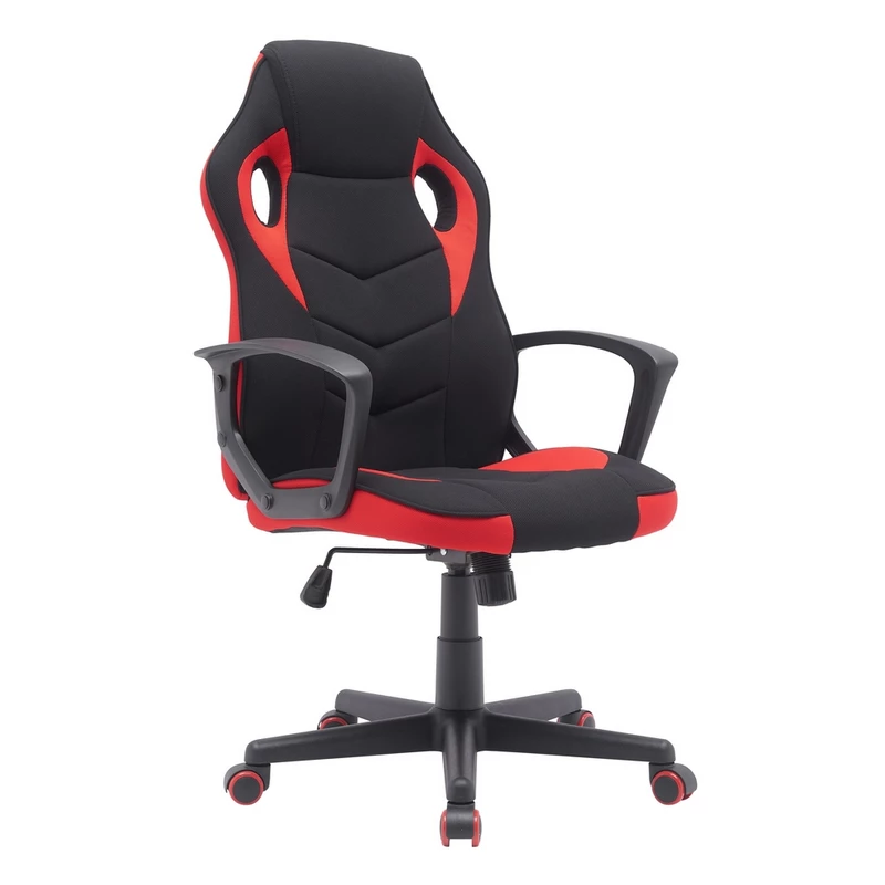 Otočná stolička EILISH - čierna / červená