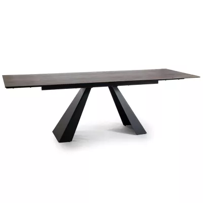Rozkladací jedálenský stôl GEDEON 1 - 180x90, hnedý / matný čierny