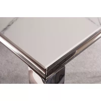 Odkladací stolík PREDRAG - biely / chróm