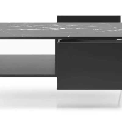Konferenčný stolík DEVIKA - čierny grafit / čierny mramor