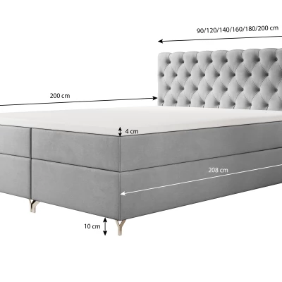 Čalúnená posteľ 120x200 ADRIA s úložným priestorom - béžová
