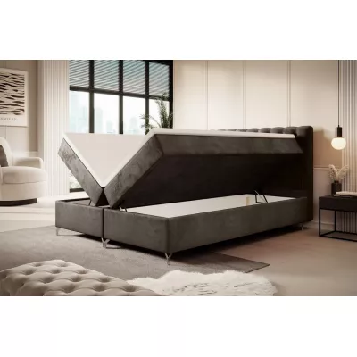 Čalúnená posteľ 140x200 ADRIA s úložným priestorom - hnedá