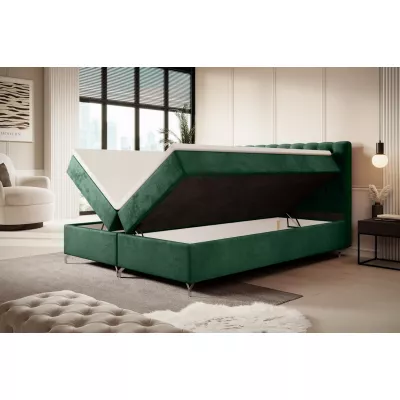 Čalúnená posteľ 120x200 ADRIA s úložným priestorom - zelená