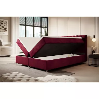 Čalúnená posteľ 160x200 ADRIA COMFORT s úložným priestorom - červená