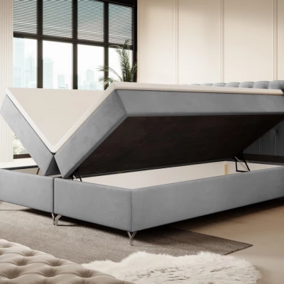 Čalúnená posteľ 180x200 ADRIA s úložným priestorom - svetlo šedá