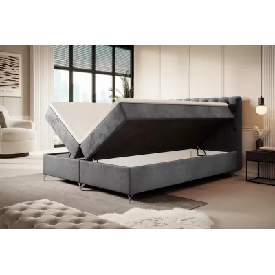 Čalúnená posteľ 140x200 ADRIA s úložným priestorom - šedá