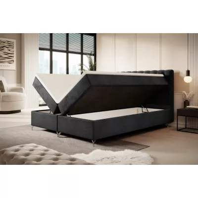 Čalúnená posteľ 200x200 ADRIA COMFORT s úložným priestorom - svetlo grafitová