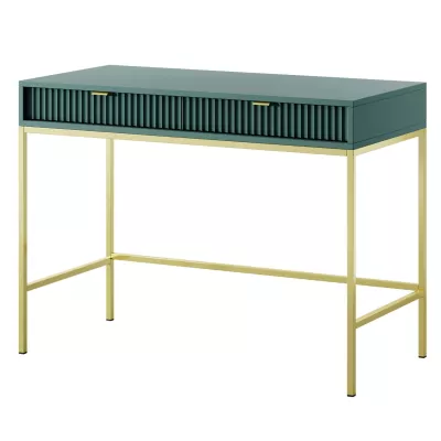 Konzolový stolík MISHEEL - modrozelený / zlatý