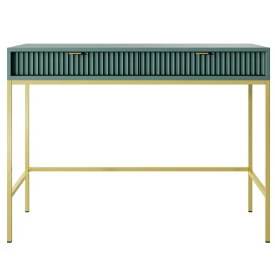 Konzolový stolík MISHEEL - modrozelený / zlatý