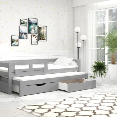 Detská posteľ s úložným priestorom TAIGA - 90x200, šedá