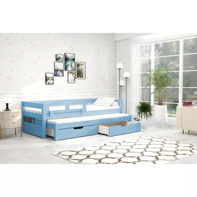 Dětská postel s úložným prostorem TAIGA - 90x200, modrá