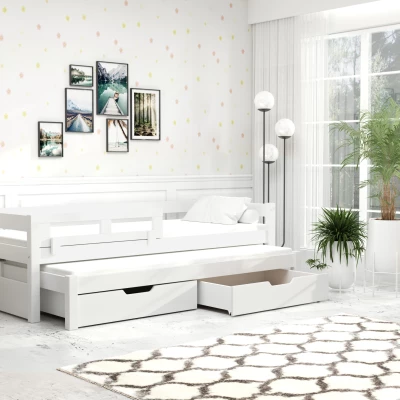 Detská posteľ s úložným priestorom TAIGA - 90x200, biela
