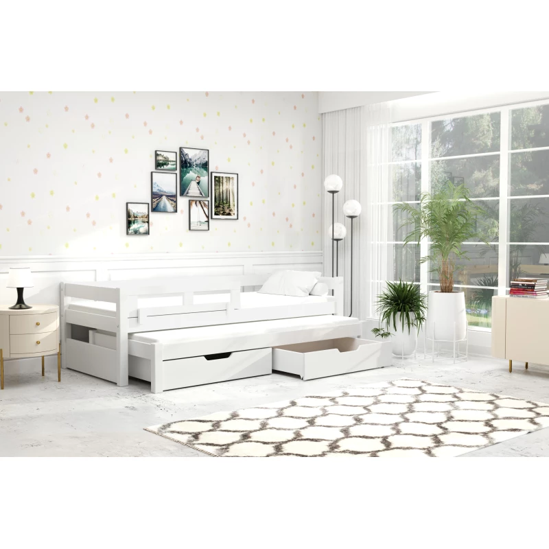 Detská posteľ s úložným priestorom TAIGA - 90x200, biela