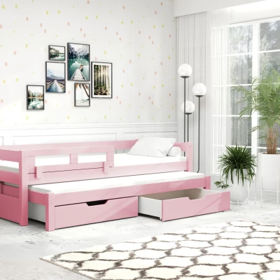 Detská posteľ s úložným priestorom TAIGA - 90x200, ružová