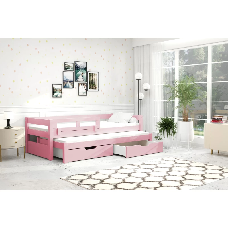 Detská posteľ s úložným priestorom TAIGA - 90x200, ružová