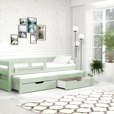 Detská posteľ s úložným priestorom TAIGA - 90x200, zelená