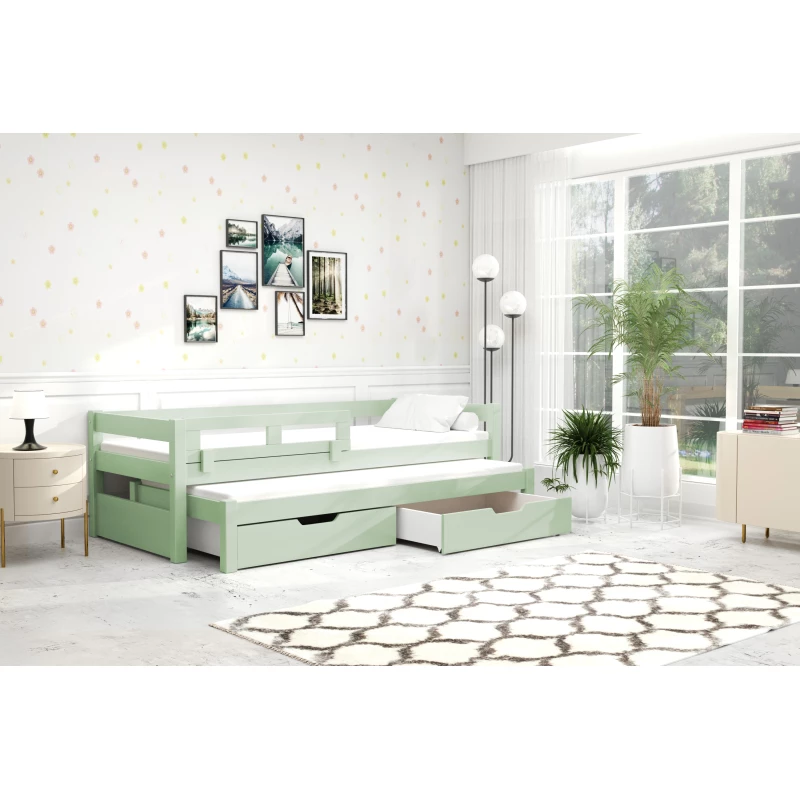 Detská posteľ s úložným priestorom TAIGA - 90x200, zelená