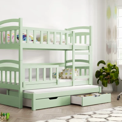 Detská posteľ so zábranou ARANKA - 75x180, zelená